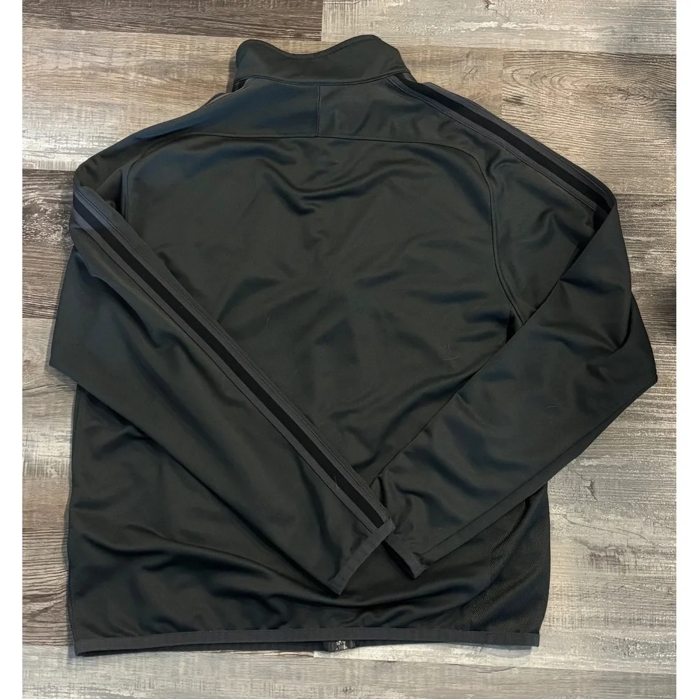 Nike Mens Track Jacket Full Zip Gray Black Mesh Panel Sportswear Large